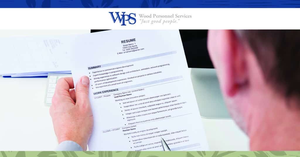 Writing a Resume for Temporary Work | Wood Personnel Services